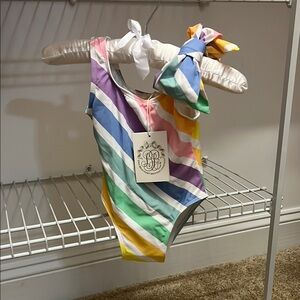 The Beaufort Bonnet Company Kids Rainbow Stripe One Piece